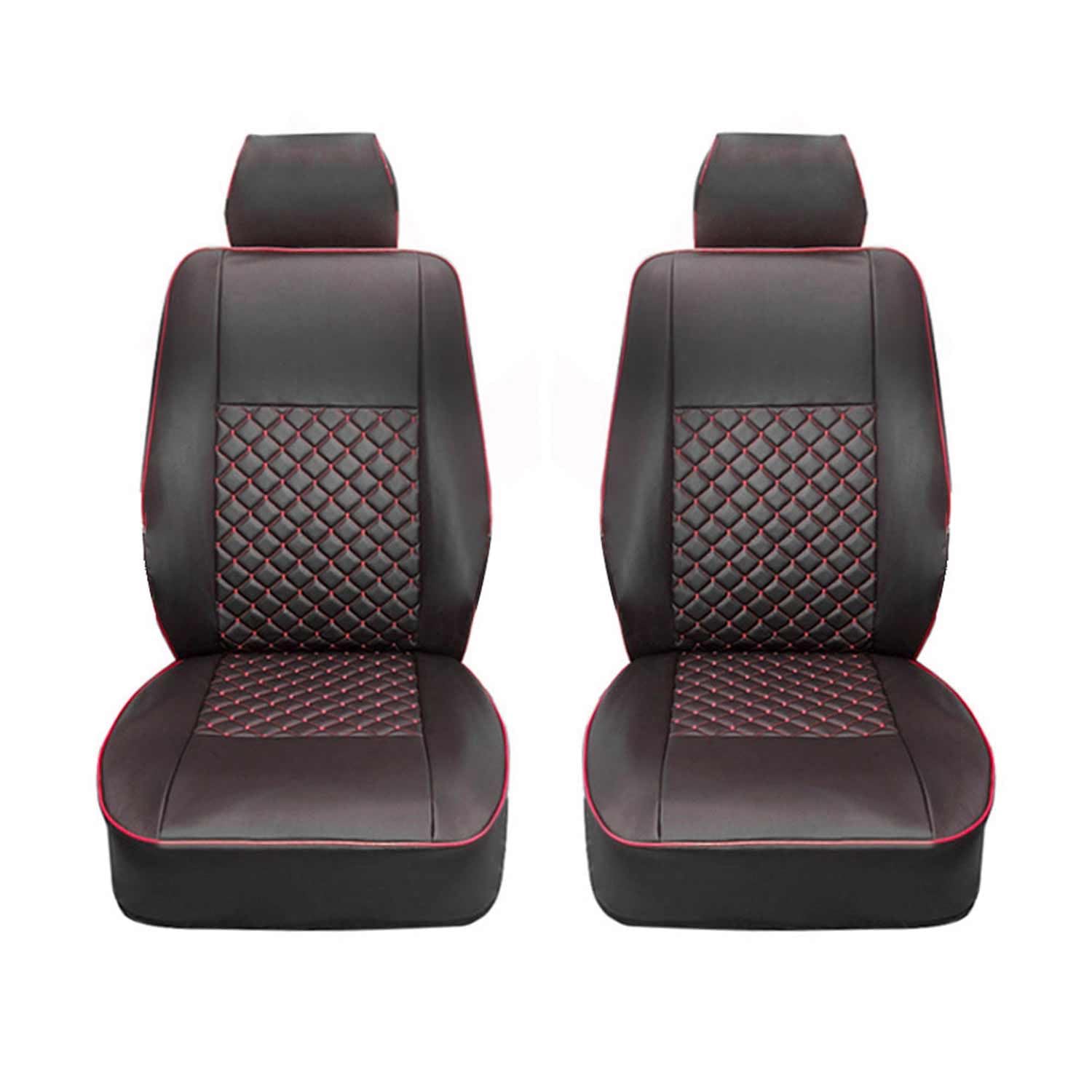 OMAC Kunstleder Sitzbezug Sitzbezüge kompatibel mit VW T5 T6 Caravelle Multivan Schwar Leder 1+1 von OMAC