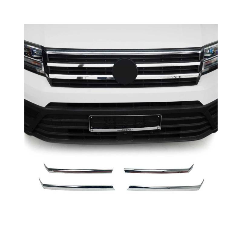 Kühlergrill Leisten Grillleisten für VW Crafter 2017-2025 Edelstahl Silber 4tlg von OMAC