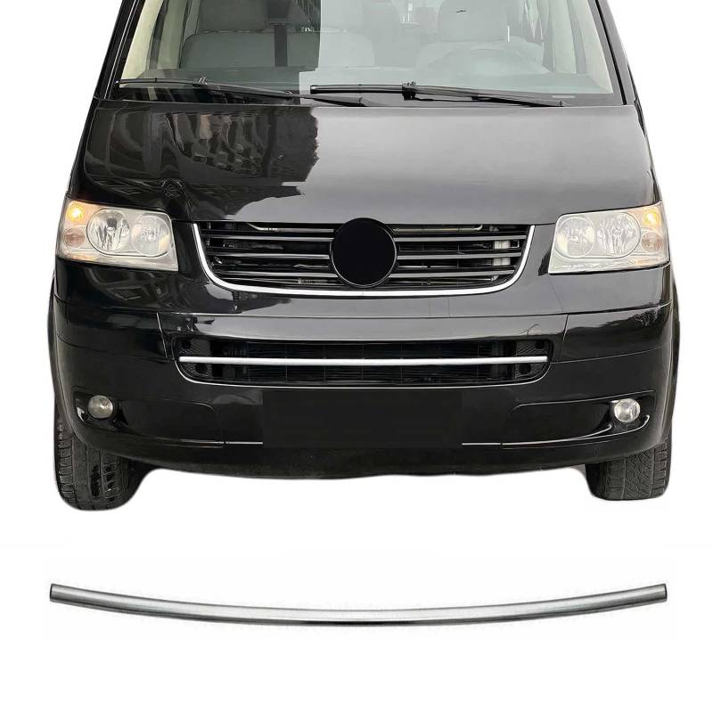 OMAC Kühlergrill Leisten Grillleisten kompatibel mit VW Transporter T5 2003-2010, Edelstahl, Chrom, Silber von OMAC
