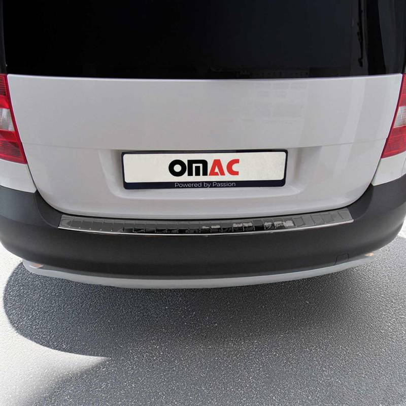 OMAC Ladekantenschutz Stoßstangenschutz kompatibel mit Skoda Yeti 2009-2013 Edelstahl Silber von OMAC