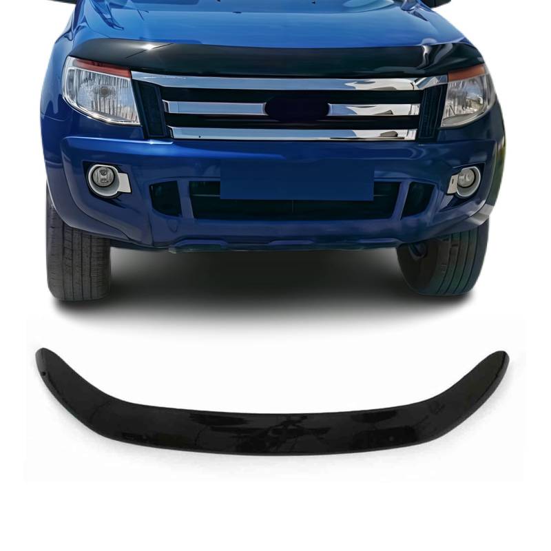 OMAC Motorhaube Deflektor Insekten Steinschlagschutz kompatibel mit Ford Ranger 2011-2015 Dunkel von OMAC