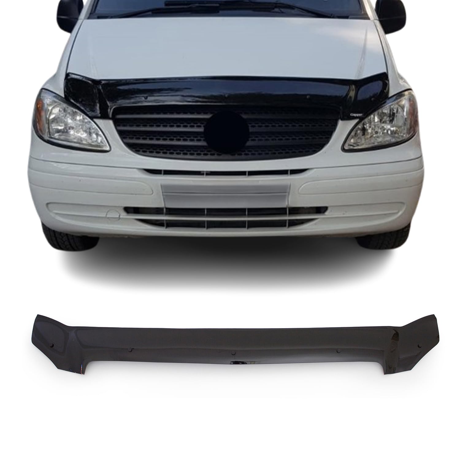 OMAC Motorhaube Deflektor Steinschlagschutz Kompatibel mit Mercedes Vito Viano W639 2003-2014 | Schwarz Insekten Motorhaubenschutz Rahmenschutzfolie Maske Auto Zubehör OMAC Motorhaube Deflektor Steinschlagschutz Kompatibel mit Mercedes Vito Viano W639 2003-2014 | Schwarz Insekten Motorhaubenschutz Rahmenschutzfolie Maske Auto Zubehör von OMAC