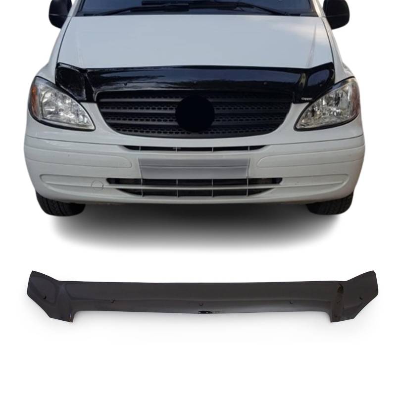 OMAC Motorhaube Deflektor Steinschlagschutz Kompatibel mit Mercedes Vito Viano W639 2003-2014 | Schwarz Insekten Motorhaubenschutz Rahmenschutzfolie Maske Auto Zubehör von OMAC