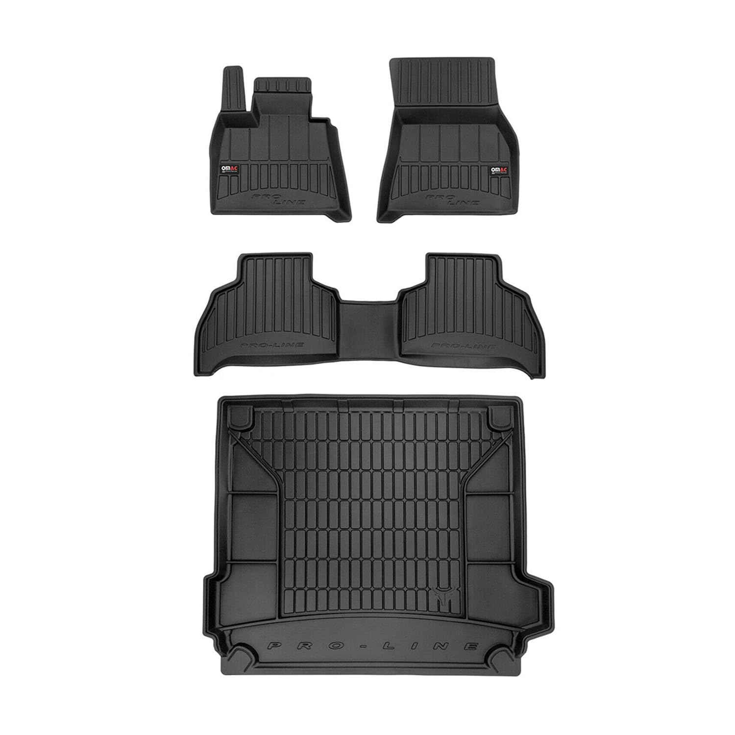 OMAC Fußmatten & Kofferraumwanne Set kompatibel mit BMW X5 G05 2018-2024 Gummi Schwarz 4X von OMAC