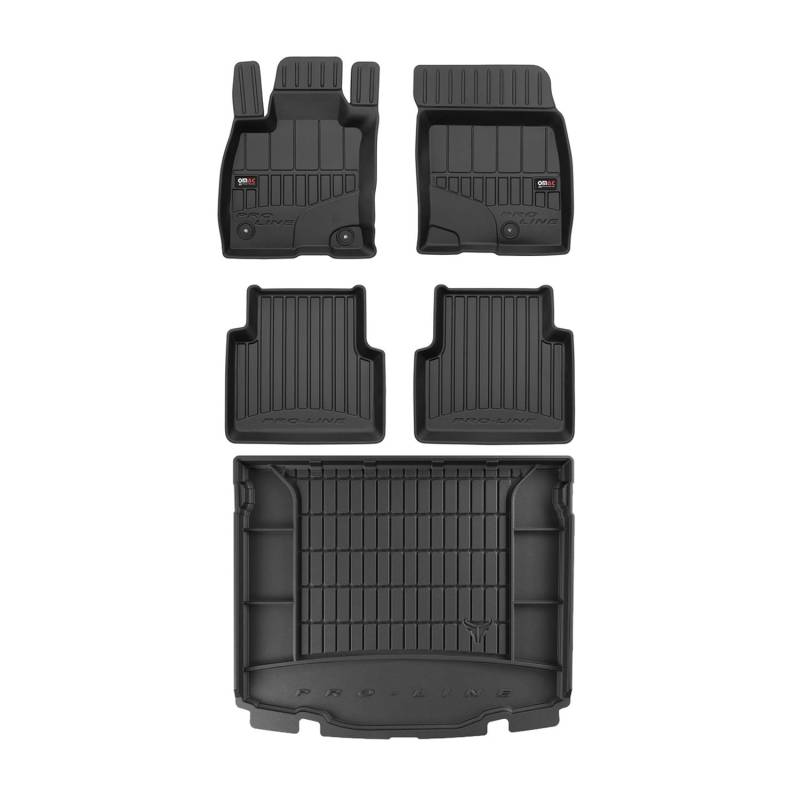OMAC Fußmatten & Kofferraumwanne Set für Ford Kuga 2019-2025 Gummi Schwarz 5X von OMAC