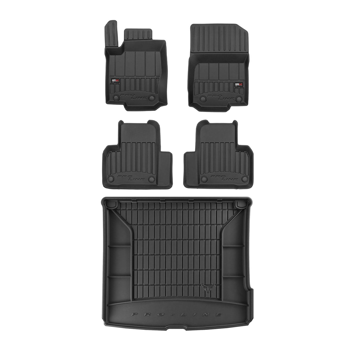 OMAC Fußmatten & Kofferraumwanne Set kompatibel mit Mercedes ML W166 2011-2015 Gummi 5X von OMAC