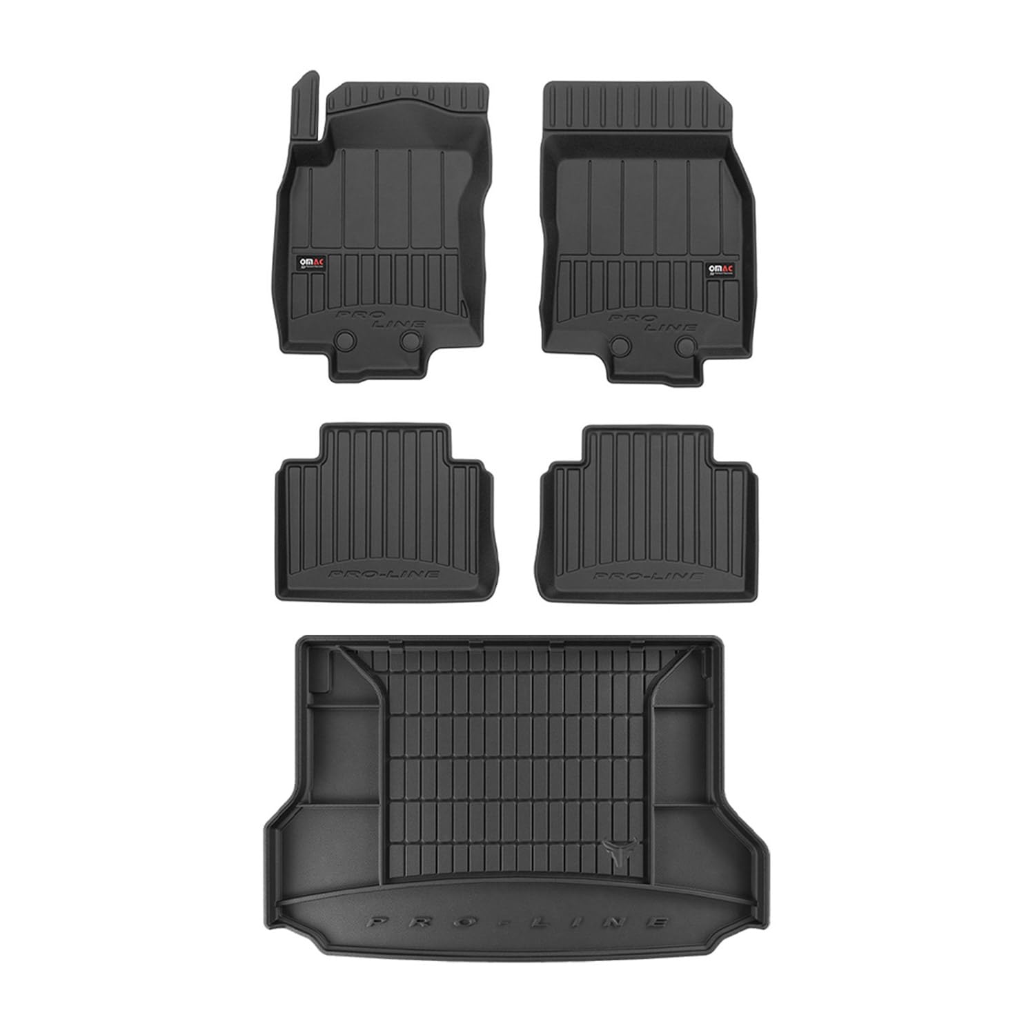 OMAC Fußmatten & Kofferraumwanne Set kompatibel mit Nissan X-Trail T32 2017-2024 Gummi 5X von OMAC