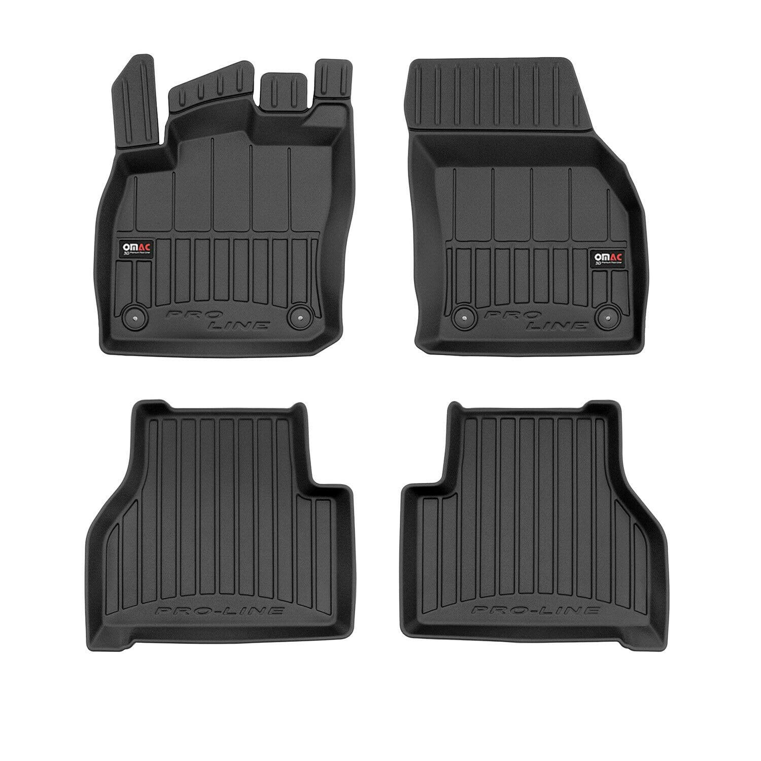 Fußmatten Gummimatten kompatibel mit VW Caddy V 2021-2023 OMAC Premium 3D Schwarz TPE Gummi von OMAC