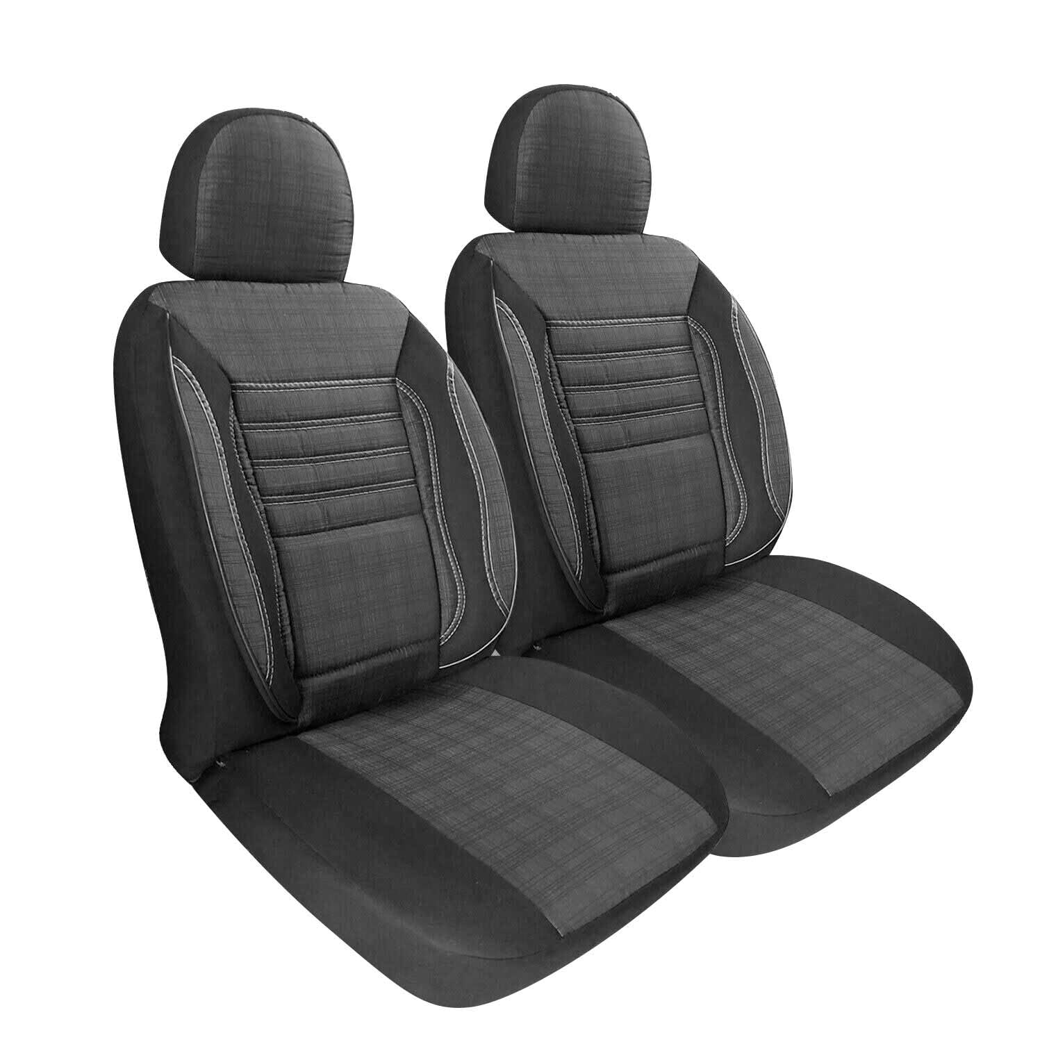 OMAC Schonbezüge Sitzbezüge kompatibel mit Mercedes Sprinter 906 Rauch Grau 2 Sitz Vorne Satz von OMAC