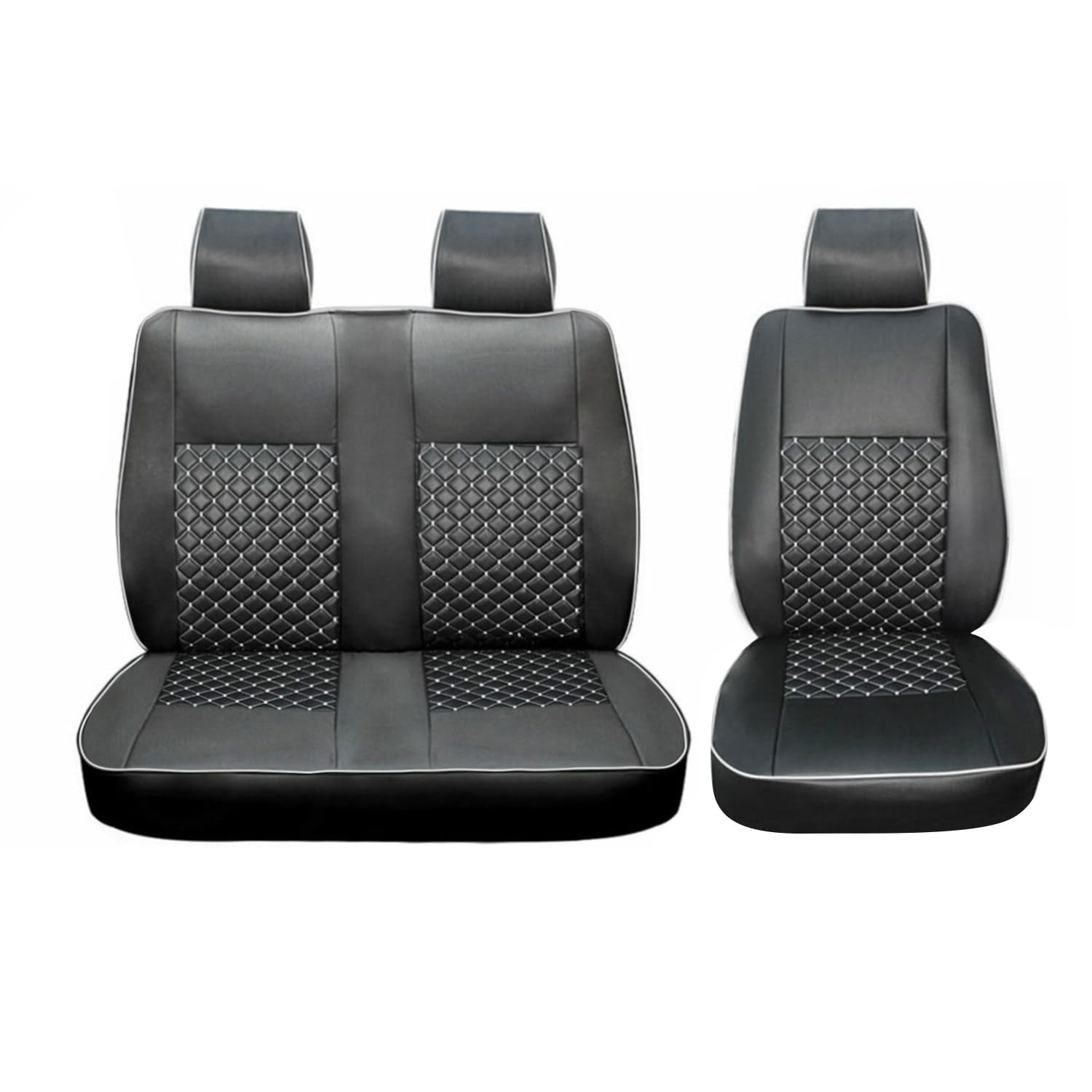 OMAC Sitzbezüge Schonbezüge für Renault Master 2010-2025 Kunstleder Schwarz Weiß 2+1 OMAC Sitzbezüge Schonbezüge für Renault Master 2010-2025 Kunstleder Schwarz Weiß 2+1 von OMAC
