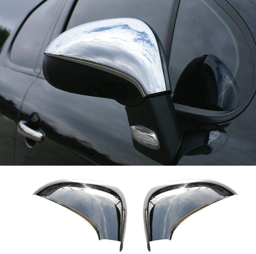 OMAC Spiegelkappen Spiegelabdeckung kompatibel mit Peugeot 207 2006-2012 Edelstahl Silber 2tlg von OMAC