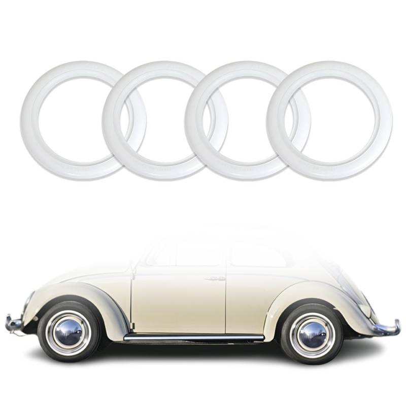 4x Weißwandringe Weißwandreifen Echt Gummi Auto Tuning von OMAC
