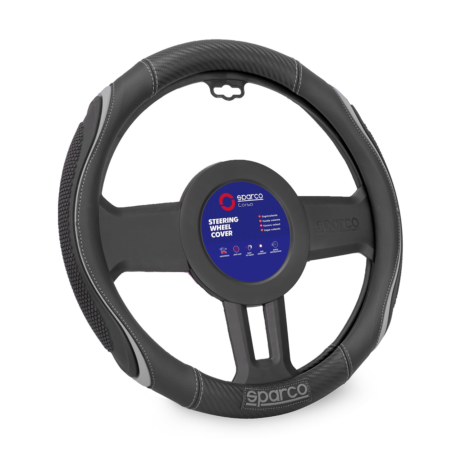 SPARCO Lenkradbezüge Lenkradschoner Lenkradschutz Grau Schwarz Gummi ø37-38 cm SPARCO Lenkradbezüge Lenkradschoner Lenkradschutz Grau Schwarz Gummi ø37-38 cm von OMAC