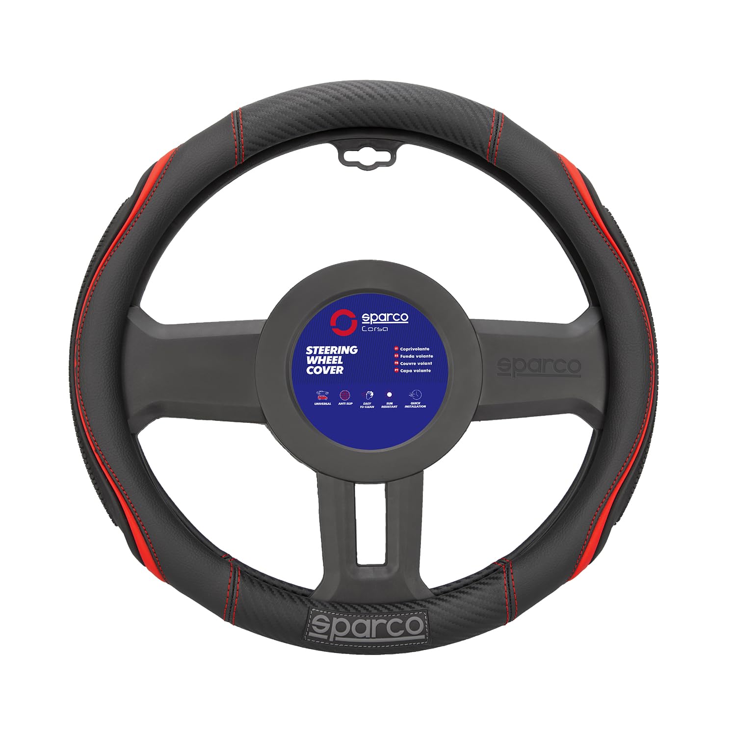 SPARCO Lenkradbezüge Lenkradschoner Lenkradschutz Rot Schwarz Gummi ø37-38 cm SPARCO Lenkradbezüge Lenkradschoner Lenkradschutz Rot Schwarz Gummi ø37-38 cm von OMAC