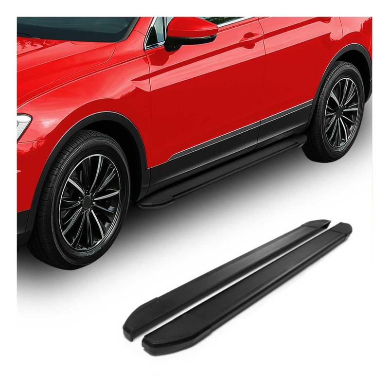 Alu Seitenschweller Trittbretter für Nissan Qashqai +2 NJ10 2008-2014 Schwarz 2X von OMAC