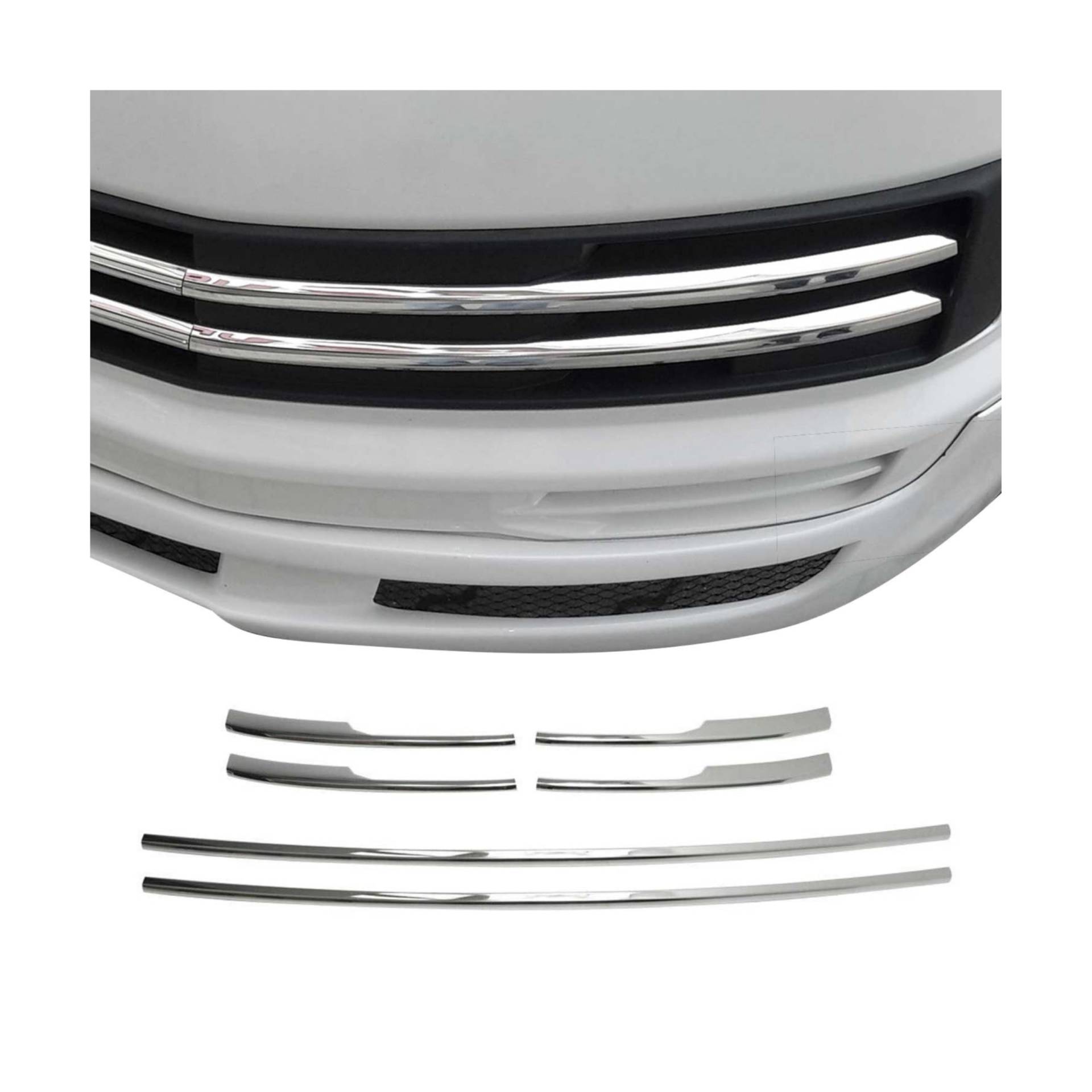 Kühlergrill Leisten Grillleisten kompatibel mit VW T6 Transporter 2015-2019 Untere Chrom 6x Kühlergrill Leisten Grillleisten kompatibel mit VW T6 Transporter 2015-2019 Untere Chrom 6x von OMAC