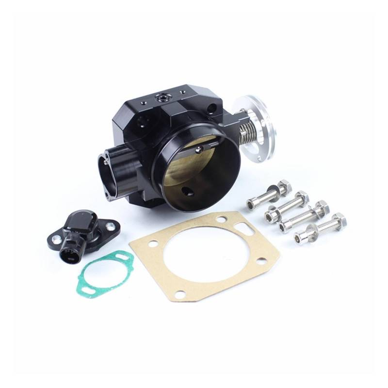 70MM Aluminium Ansaugkrümmer Drosselklappengehäuse + TPS Kompatibel mit Civic B-Serie B16 B18 Motoren EG EK Acura Integra(Black) von OMEROPLIX