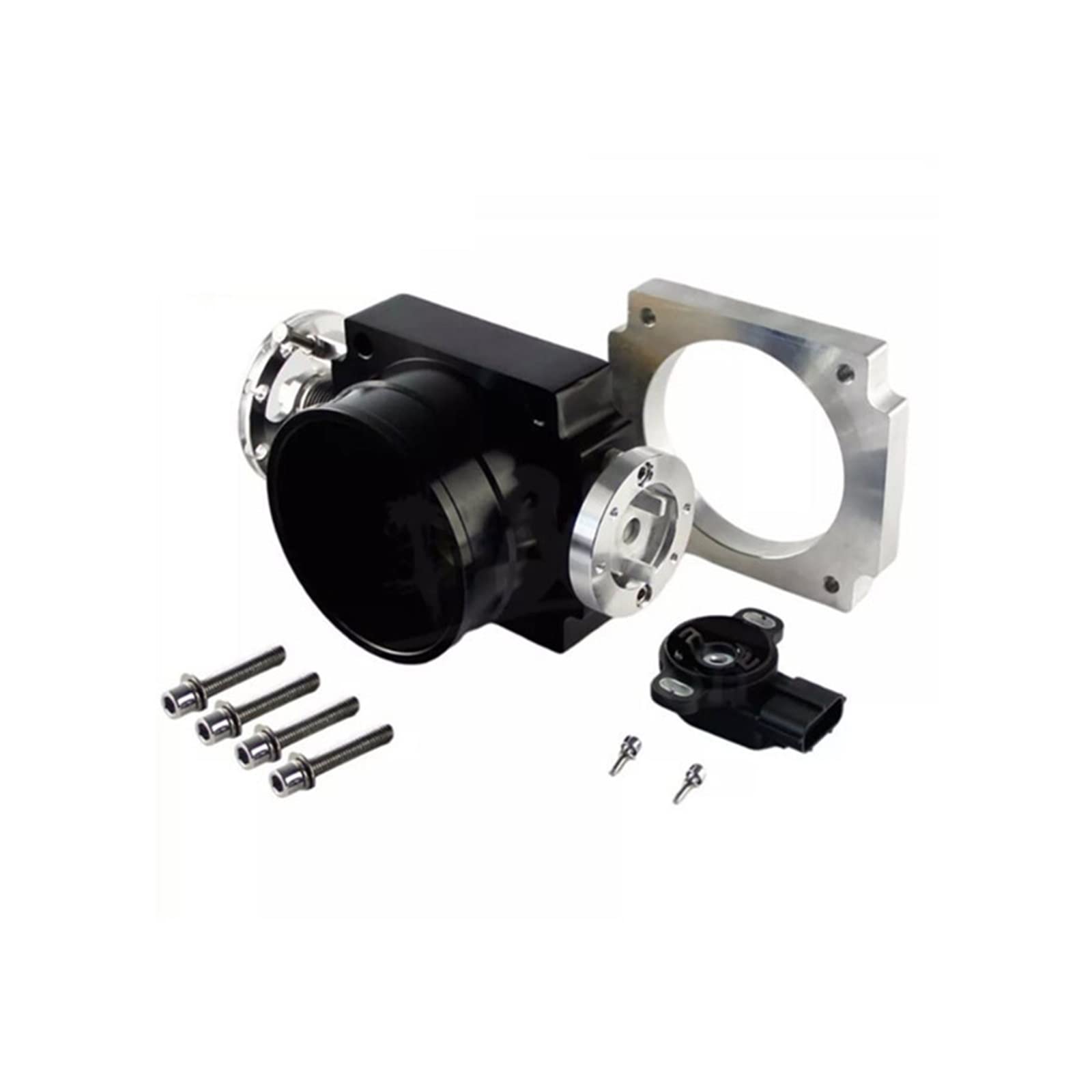 90MM Aluminium-Ansaugkrümmer 3,5 Zoll Drosselklappengehäuse mit TPS-Sensor Kompatibel mit Toyota Supra 1JZ-GTE 90-93 2JZ-GTE 93-98(Blue) von OMEROPLIX
