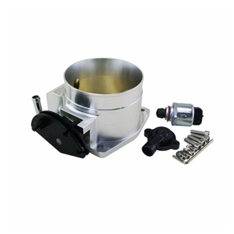 LS 92MM Ansaugkrümmer Aluminium Drosselklappengehäuse + TPS Kompatibel mit GM LS1 LS2 LS3 LS6 LS7 LSX Motoren(Silver) von OMEROPLIX