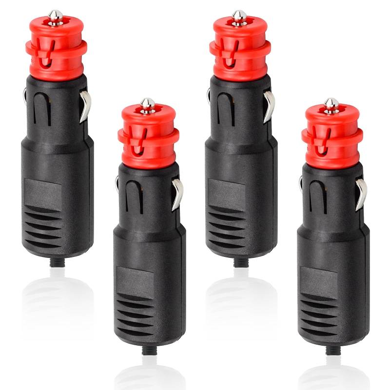 OMIGA 4 Stück Zigarettenanzünder Stecker 12V-24V Stecker lkw mit 8 Sicherung Universalstecker Stecker für Auto LKW PKW Motorrad Kühlbox Auto-Handstaubsauger von OMIGA