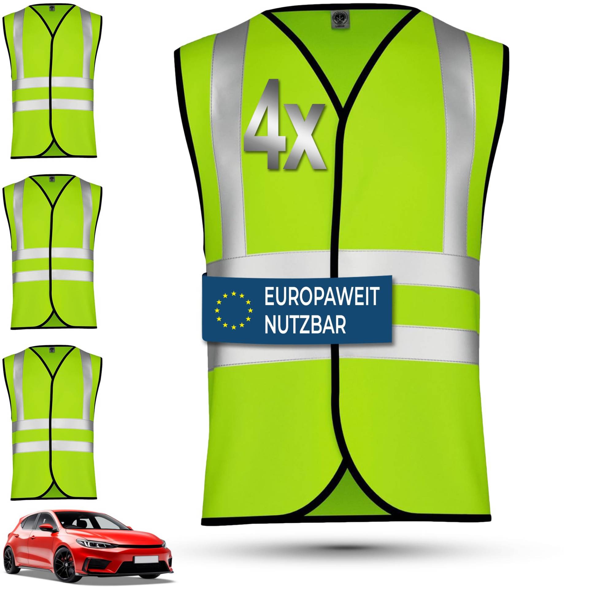 OMKA 4X Auto Warnweste Sicherheitsweste europaweit einsetzbar Pannenweste PKW Sicherheitsweste OMKA 4X Auto Warnweste Sicherheitsweste europaweit einsetzbar Pannenweste PKW Sicherheitsweste von OMKA