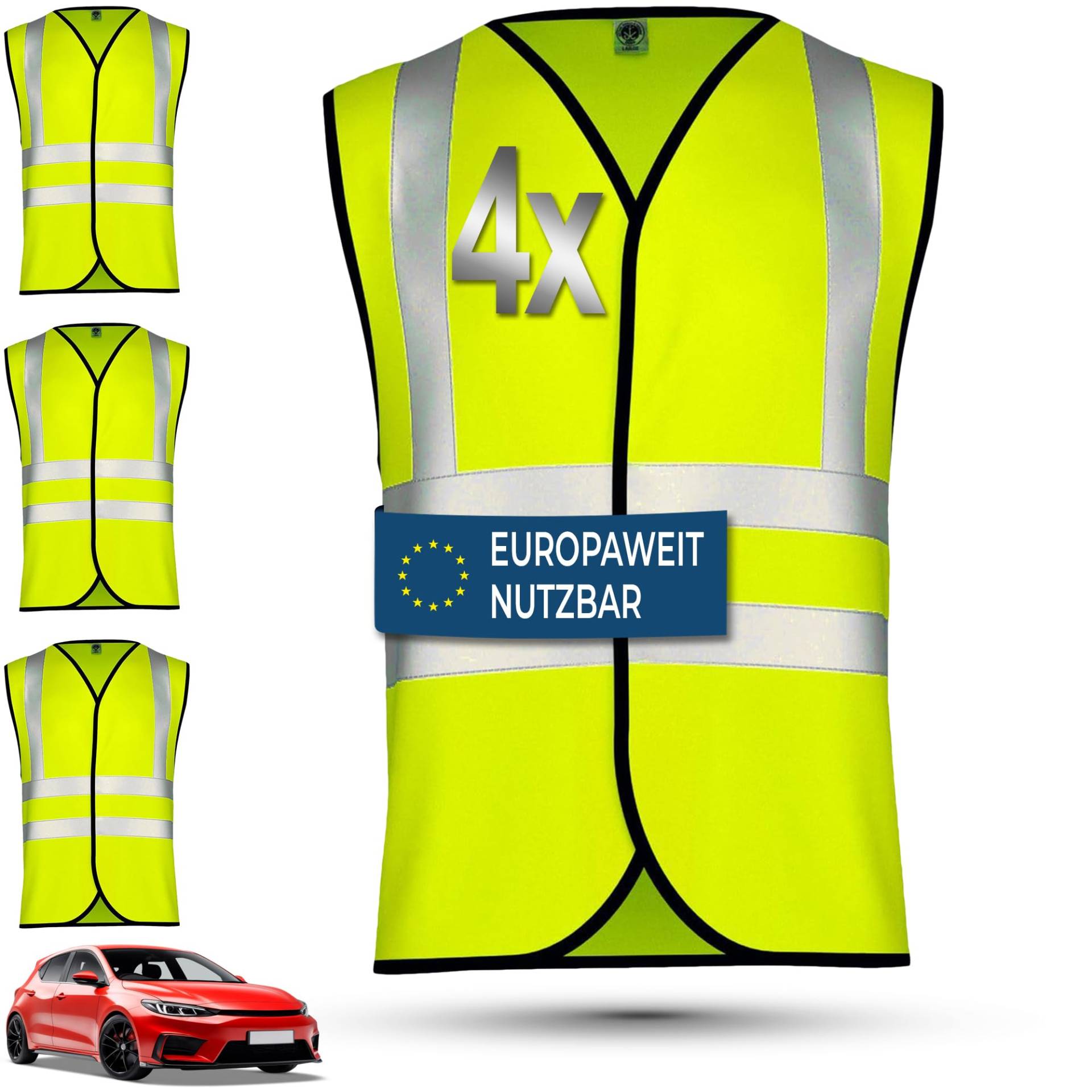OMKA 4X Auto Warnweste Sicherheitsweste europaweit einsetzbar Pannenweste PKW Sicherheitsweste OMKA 4X Auto Warnweste Sicherheitsweste europaweit einsetzbar Pannenweste PKW Sicherheitsweste von OMKA