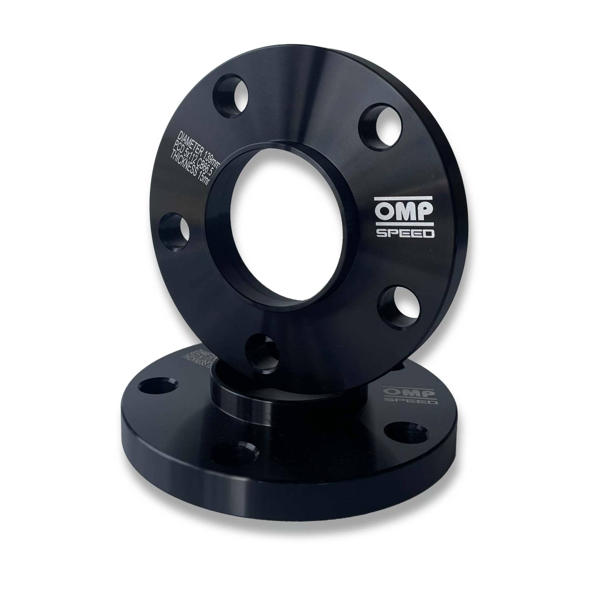 OMP Speed Satz von 2 Spurverbreiterungen Doppelzentriert Stärke: 15mm PCD: 5x112 CB: 66.5 OD: 139 Schrauben x10 M12x1.5 Kegel + Felgenschloss Schwarz Aluminium - OMPS08681501 OMP Speed Satz von 2 Spurverbreiterungen Doppelzentriert Stärke: 15mm PCD: 5x112 CB: 66.5 OD: 139 Schrauben x10 M12x1.5 Kegel + Felgenschloss Schwarz Aluminium - OMPS08681501 von OMP
