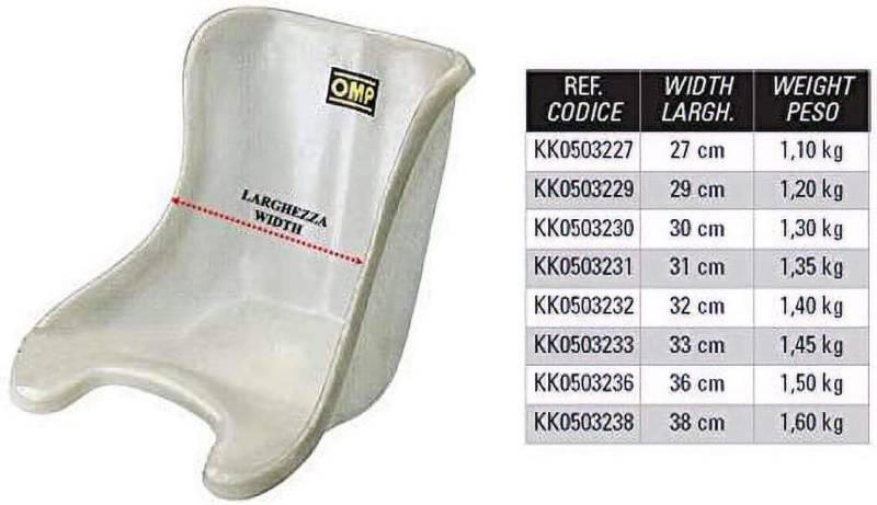 OMP OMPKK0503238 Kart Sitzbreite, Ancho 38 cm von OMP