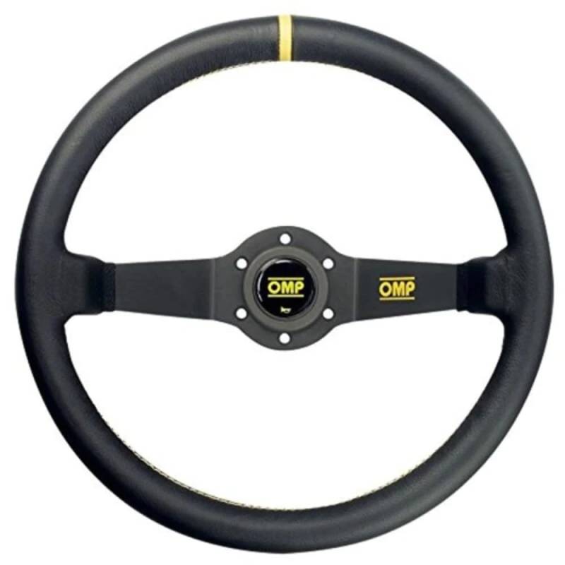 Omp OMPOD/1950 Schwarze Lederlenkrad RALLY 35cm 2SP, Schwarz von OMP