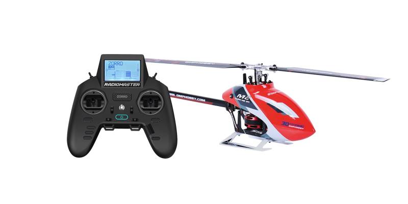 OMPHOBBY M2 EVO MK2 Ready to Fly RC Hubschrauber Outdoor Dual Brushless Motoren Direct-Drive 6CH Fernbedienung Hubschrauber für Erwachsene, 3D RC Flugzeug mit Fernbedienung Mini Drone RTF Rot von OMPHOBBY