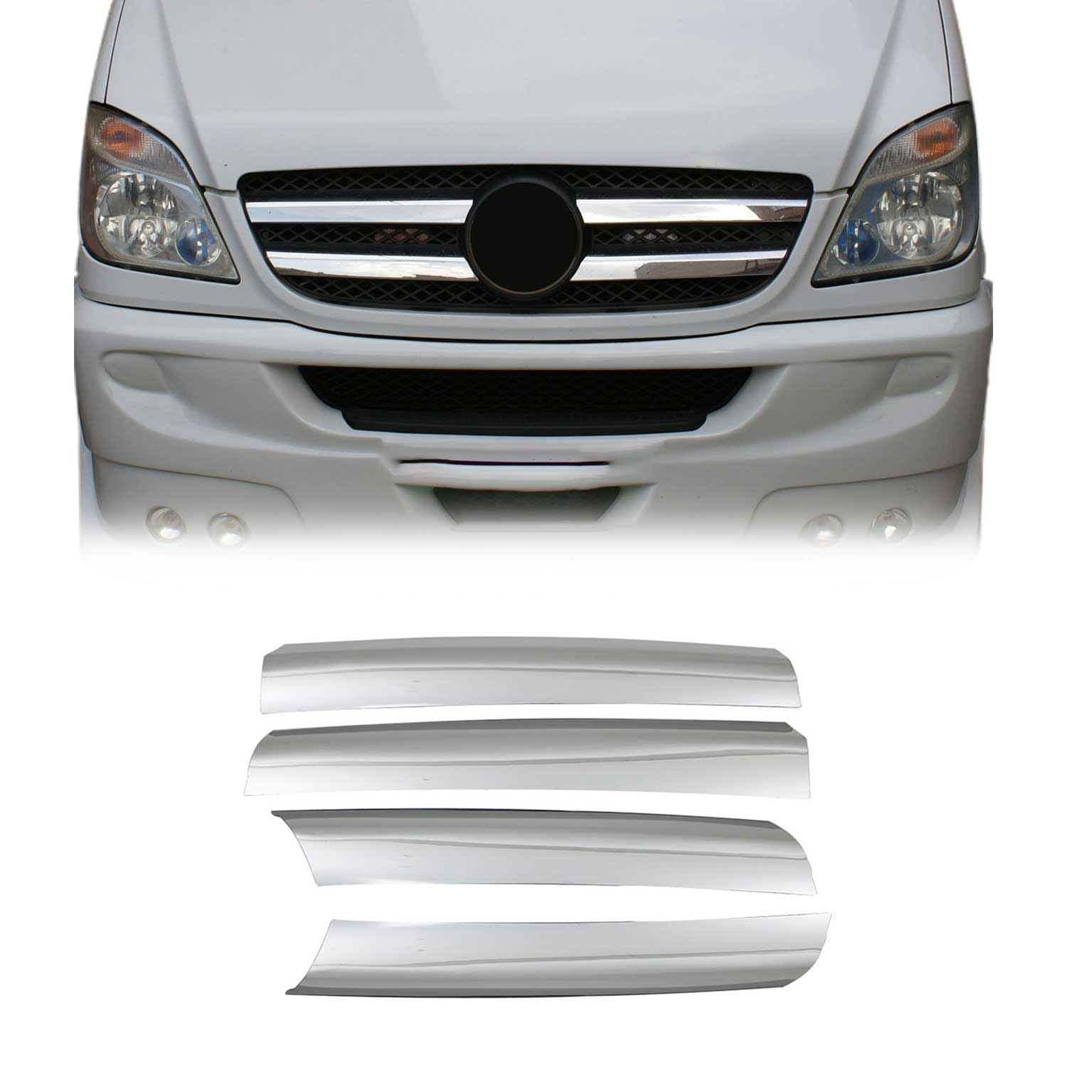 Chrom Kühlergrill Leisten 4tlg Edelstahl für Sprinter II W906 2006-2013 Chrom Kühlergrill Leisten 4tlg Edelstahl für Sprinter II W906 2006-2013 von OMTEC