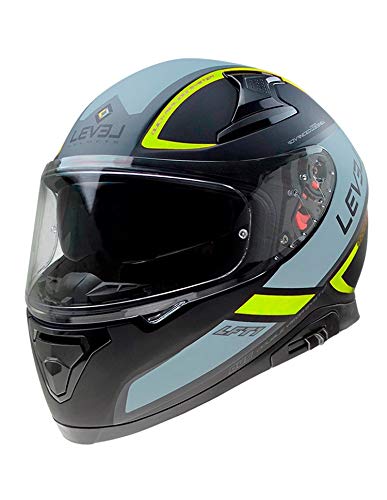 ON BOARD LEVEL HELMENTS Integralhelm Laevel LFT1 Touring Fluor, Unisex, XL, Schwarz matt/Gelb von ON BOARD