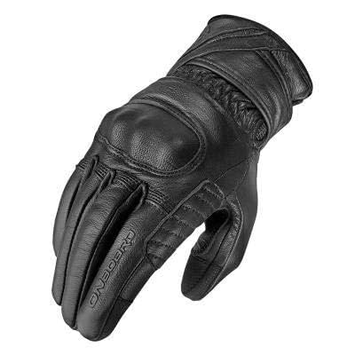 ON BOARD Lederhandschuhe mit Protektoren Lady 60s Augen, Unisex, S, Schwarz von ON BOARD