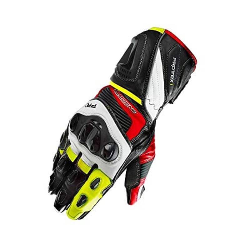 ON BOARD Racing Handschuhe PRX-1,UNISEX,S, schwarz/weiß/rot/fluor von ON BOARD
