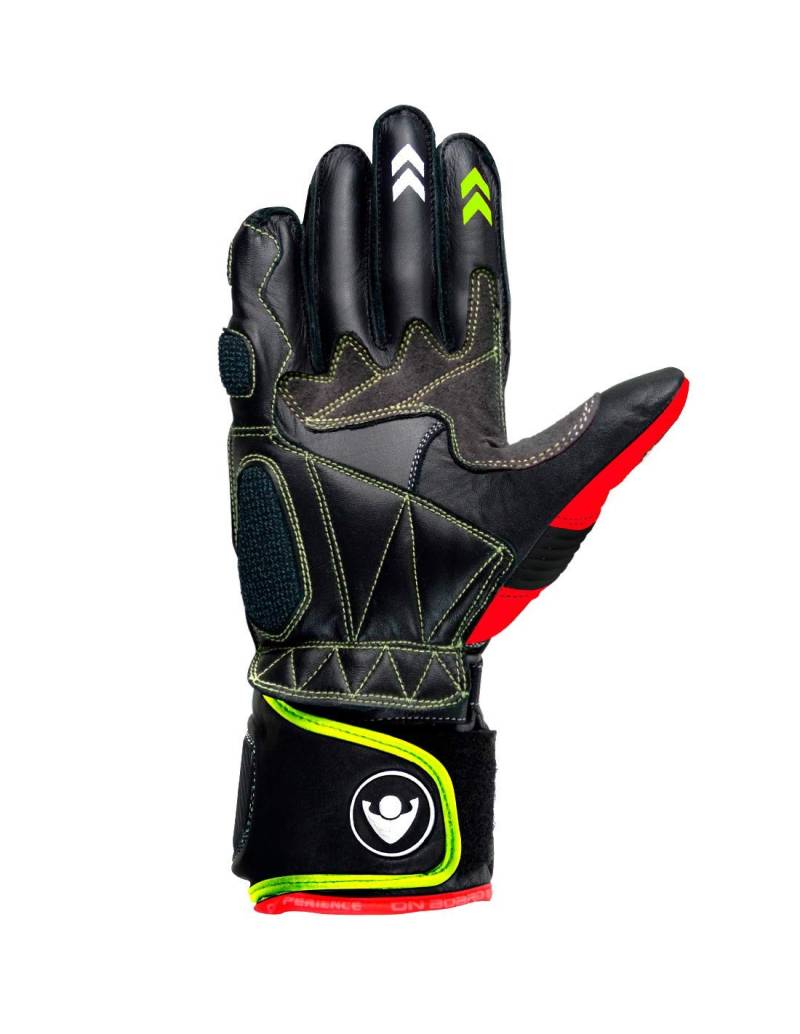 ON BOARD Racing Handschuhe PRX-1,UNISEX,2XL, schwarz/weiß/rot/fluor von ON BOARD