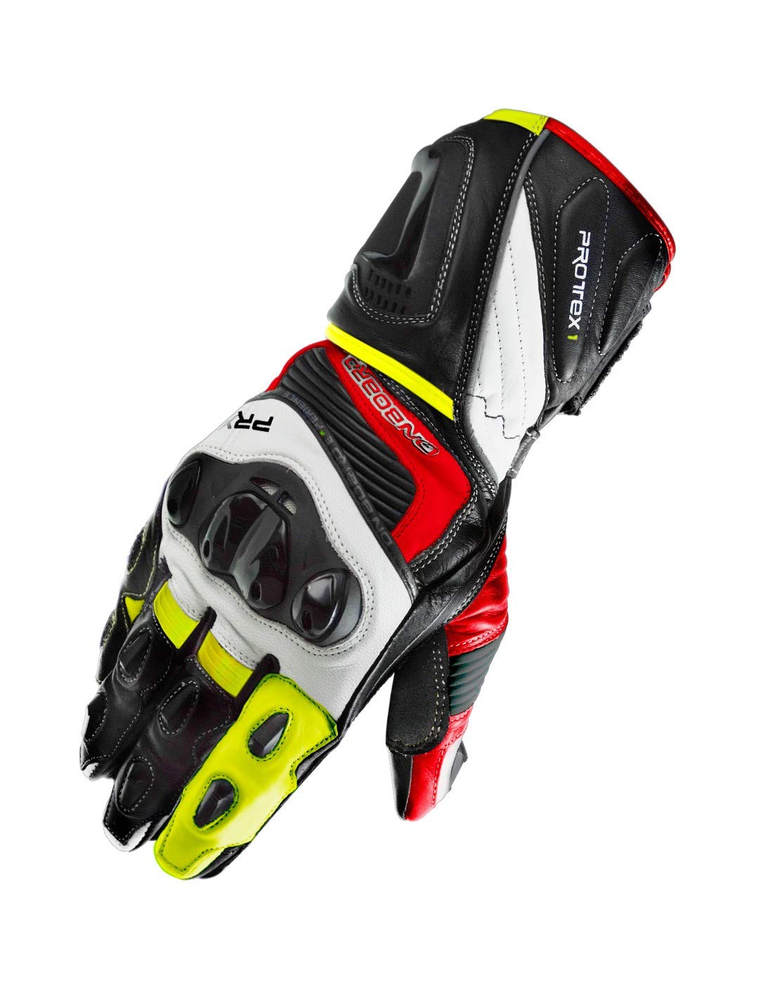 ON BOARD Racing PRX-1, Unisex, XL, Schwarz/Weiß/Rot/Fluor Handschuhe von ON BOARD