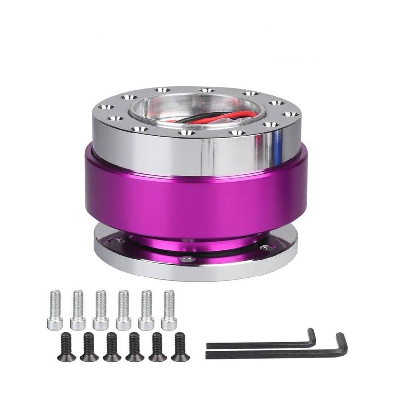ONDAWR Autolenkrad Universal Nabenadapter 6 Loch Autotuning Lenkrad Schnellspann Nabenadapter Snap Off Boss Kit Autozubehör Steuerschalter Winkelsensor(LILA) von ONDAWR