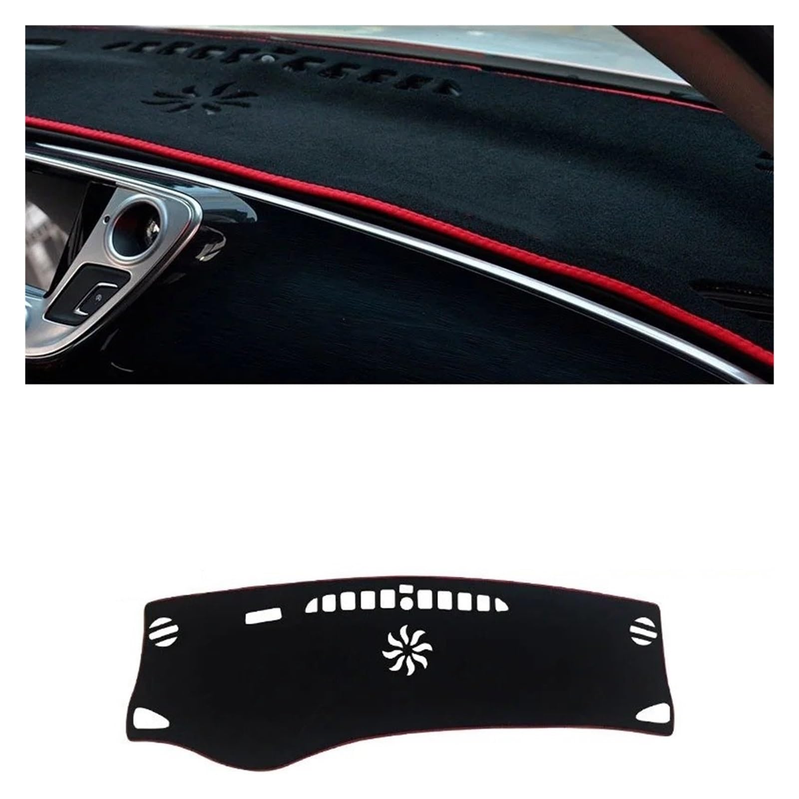 Armaturenbrett-Matte Für Buick Für Envision 2014-2021 LHD Auto Dashboard Vermeiden Licht Pad Instrument Plattform Schreibtisch Abdeckung Matte Nicht-Slip Teppiche Armaturenbrett Abdeckung(Red Side) von ONETREND