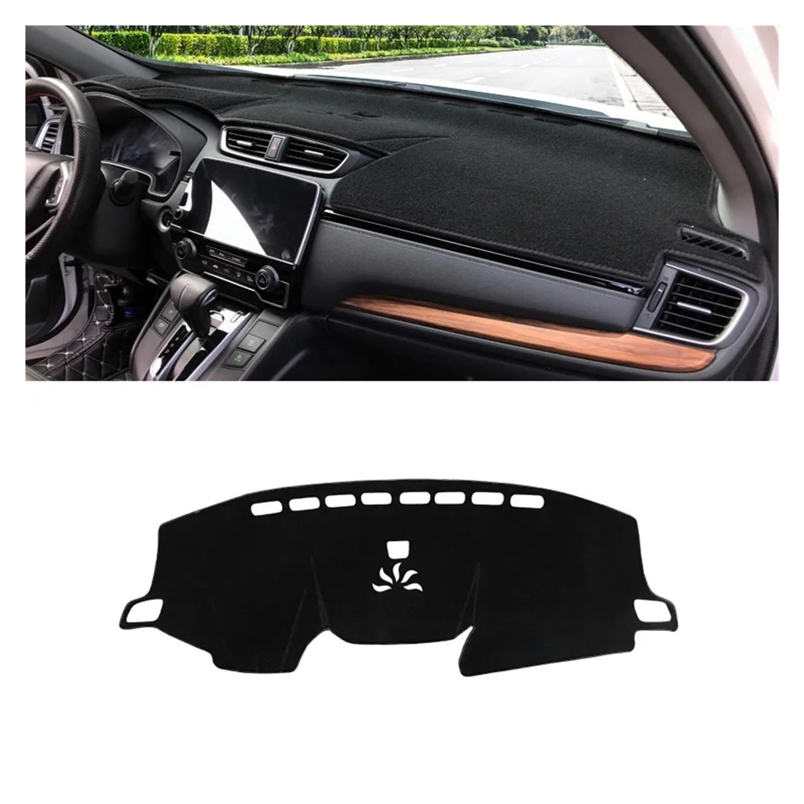 Armaturenbrett-Matte Für CR-V Für CRV 2017 2018 2019 2020 2021 2022 Auto Dashboard Abdeckung Sonnenschutz Matten Vermeiden Licht Pads Anti-uv Teppiche Armaturenbrett Abdeckung(Black LHD) von ONETREND