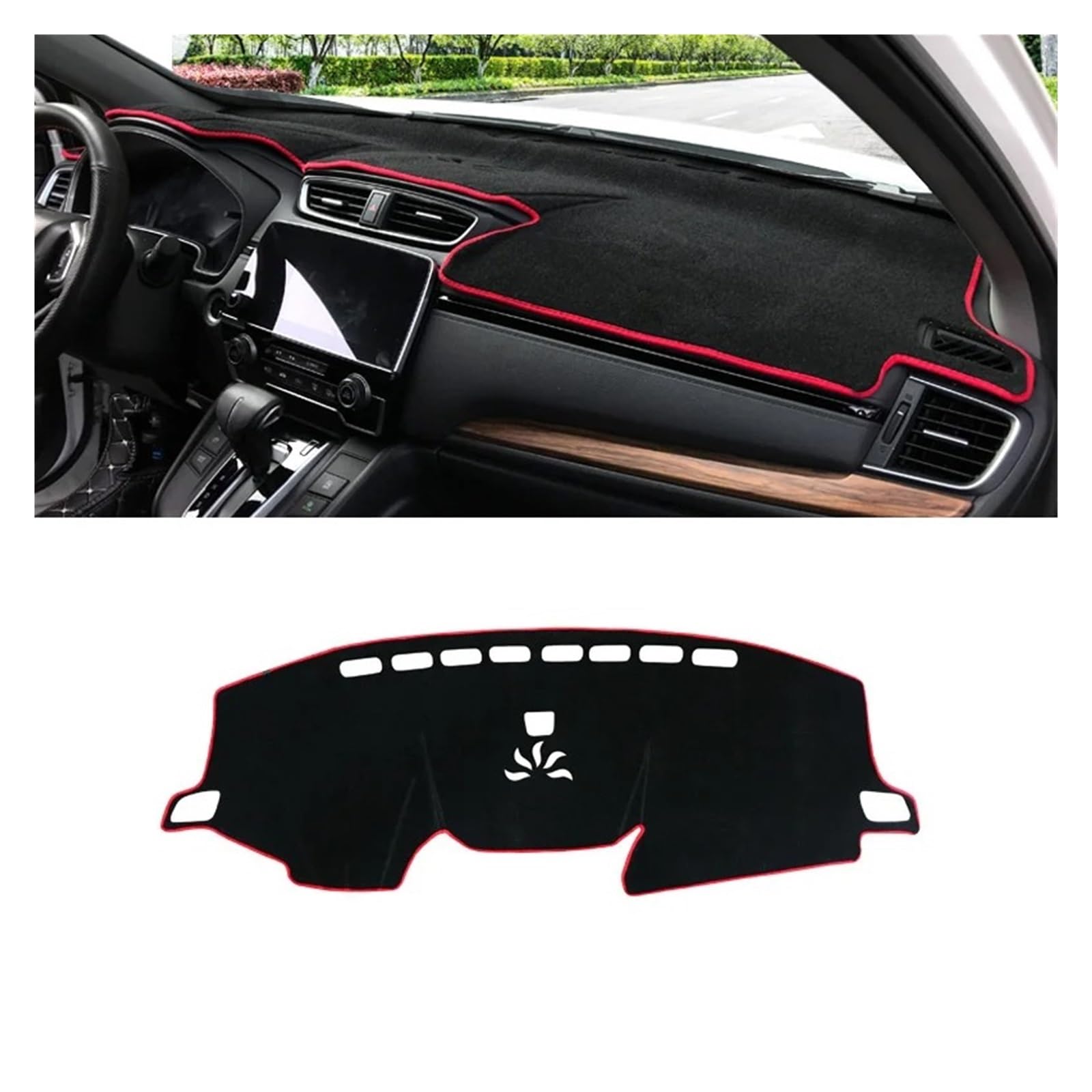 Armaturenbrett-Matte Für CR-V Für CRV 2017 2018 2019 2020 2021 2022 Auto Dashboard Abdeckung Sonnenschutz Matten Vermeiden Licht Pads Anti-uv Teppiche Armaturenbrett Abdeckung(Red LHD) von ONETREND