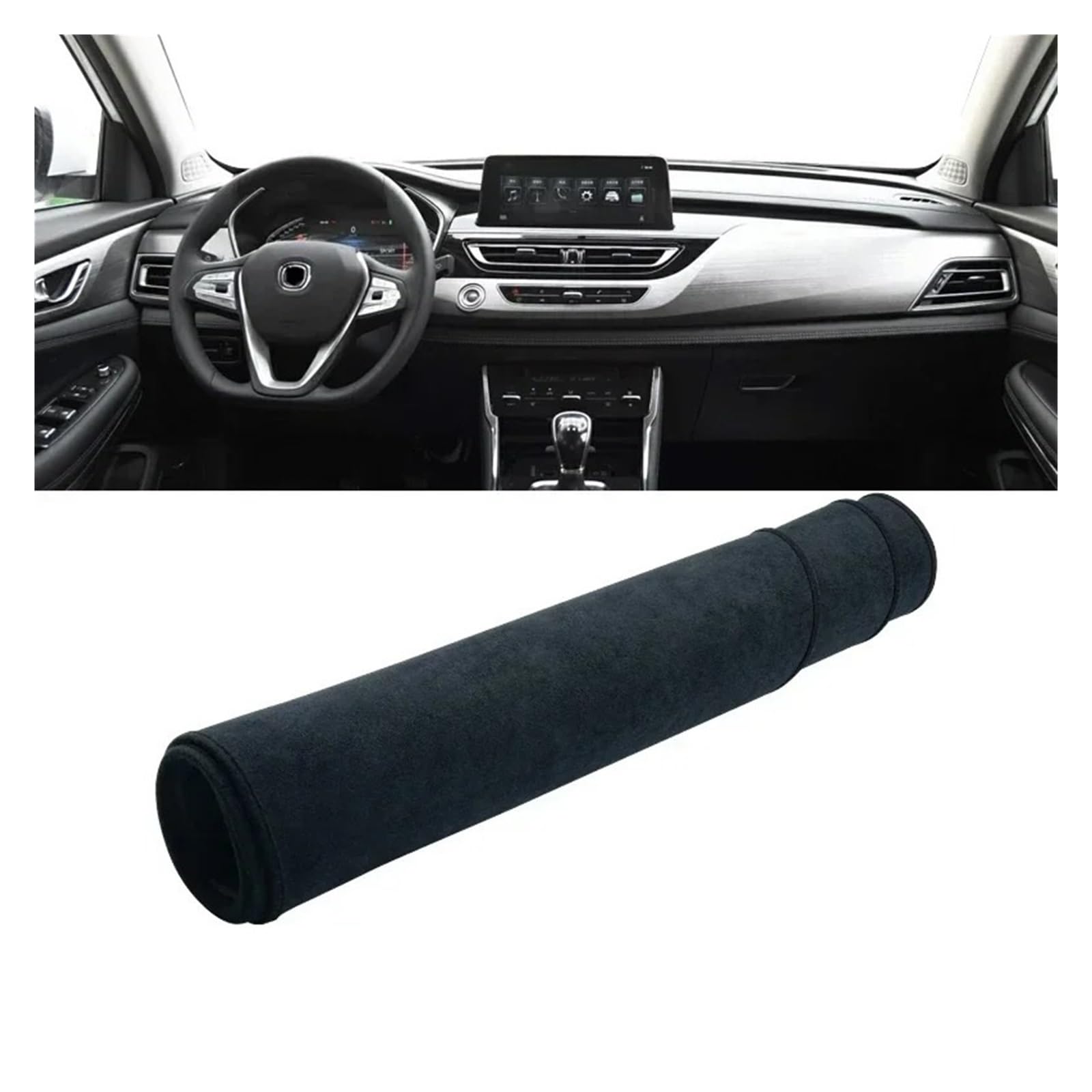 Armaturenbrett-Matte Für Changan CS75 2018 2019 2020 2021 2022 2023 2024 Auto Dashboard Abdeckung Dash Matte Sonnenschutz Nicht-Slip Pad Zubehör Armaturenbrett Abdeckung(B Black) von ONETREND