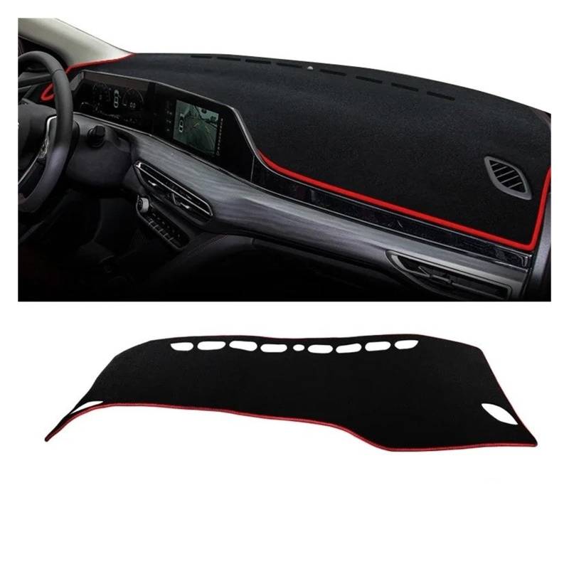 Armaturenbrett-Matte Für Changan Für Eado Plus 2020 2021 2022 2023 Auto Dashboard Abdeckung Dash Matte Sonnenschutz Vermeiden Licht Nicht-Slip Pad Zubehör Armaturenbrett Abdeckung(LHD Red Side) von ONETREND
