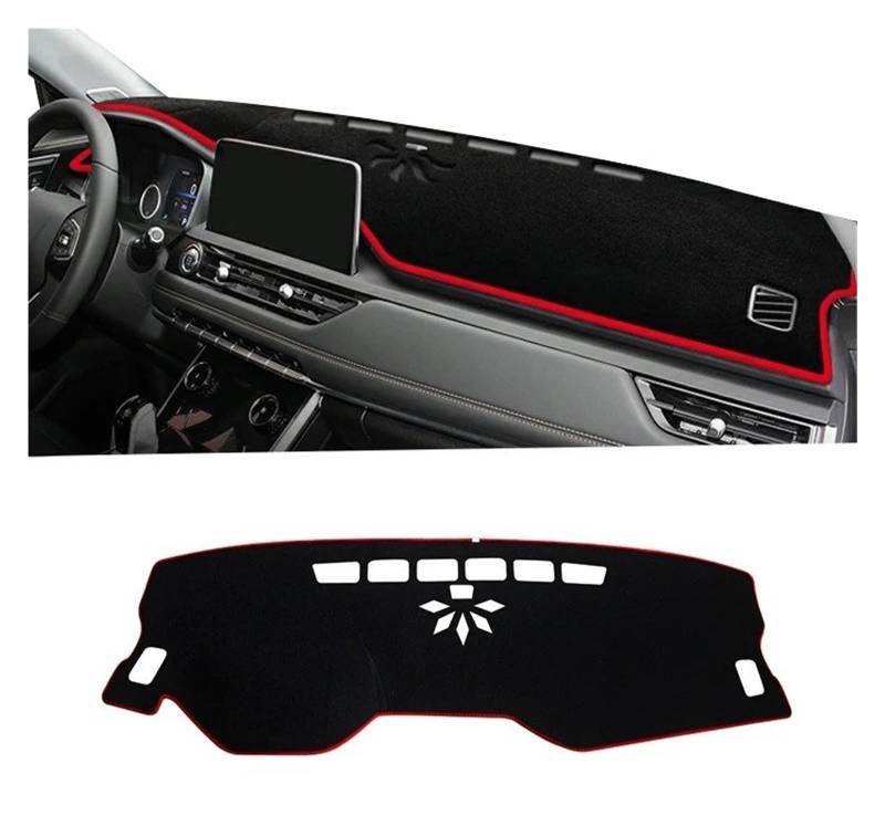 Armaturenbrett-Matte Für Chery Für Tiggo 7 Pro 2020-2023 LHD Auto Dashboard Abdeckung Vermeiden Licht Pad Sonnenschutz Anti-Uv Teppiche rutschfeste Matte Zubehör Armaturenbrett Abdeckung(A Red Side) von ONETREND