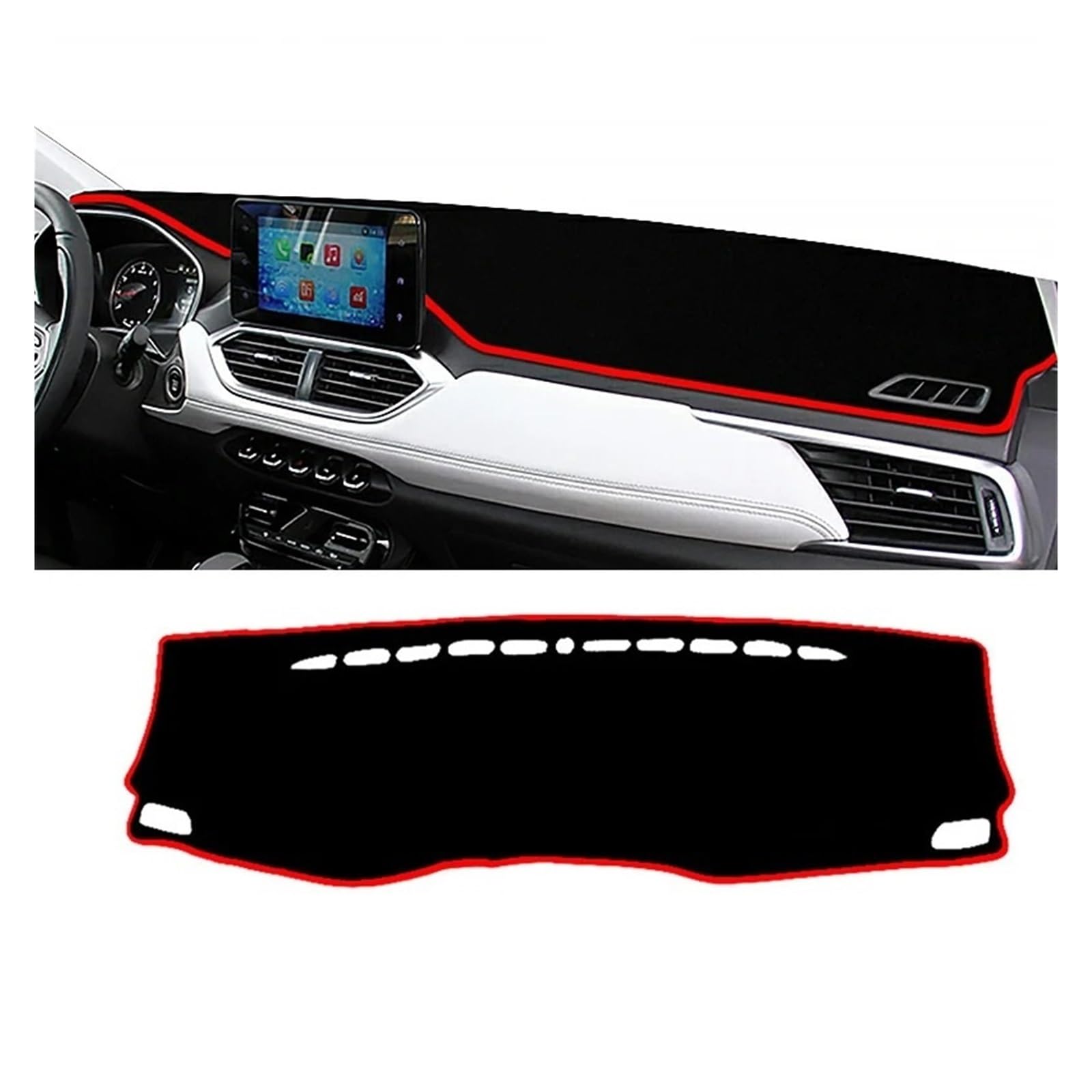 Armaturenbrett-Matte Für Chevrolet Für Captiva 2019 2020 2021 2022 2023 Auto Dashboard Abdeckung Matte Dash Board Sonnenschutz Pad Instrument Teppiche Armaturenbrett Abdeckung(A Red Side) von ONETREND