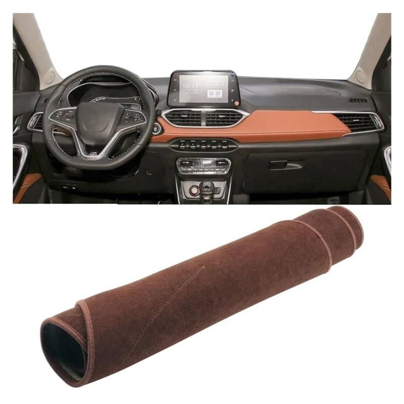 Armaturenbrett-Matte Für Chevrolet Für Groove 2021 2022 2023 Auto Dashboard Abdeckung Instrument Schreibtisch Sonnenschutz Matte Non-Slip Pad Zubehör Armaturenbrett Abdeckung(B Brown LHD) von ONETREND