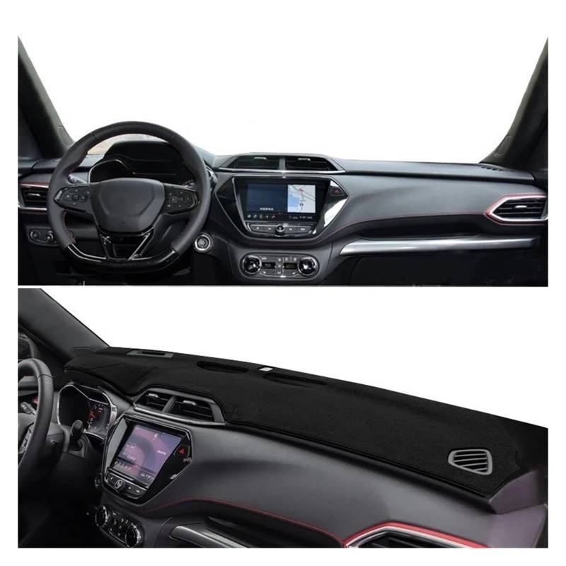 Armaturenbrett-Matte Für Chevrolet Für Trailblazer 2020 2021 2022 2023 LHD Auto Dashboard Abdeckung Vermeiden Licht Sonnenschutz Anti-Uv Teppich Nicht-slip Matte Armaturenbrett Abdeckung(Black With HU von ONETREND