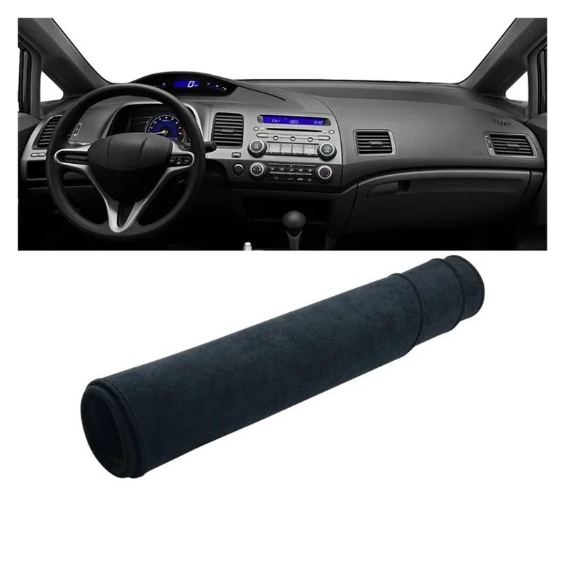 Armaturenbrett-Matte Für Civic 8th 2006 2007 2008 2009 2010 2011 Auto Dashboard Abdeckung Instrument Schreibtisch Sonnenschutz Matte Non-Slip Pad Zubehör Armaturenbrett Abdeckung(B Black) von ONETREND