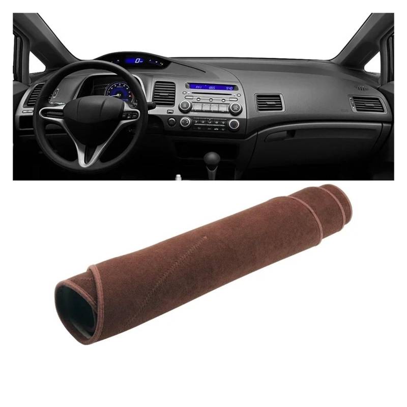 Armaturenbrett-Matte Für Civic 8th 2006 2007 2008 2009 2010 2011 Auto Dashboard Abdeckung Instrument Schreibtisch Sonnenschutz Matte Non-Slip Pad Zubehör Armaturenbrett Abdeckung(B Brown) von ONETREND