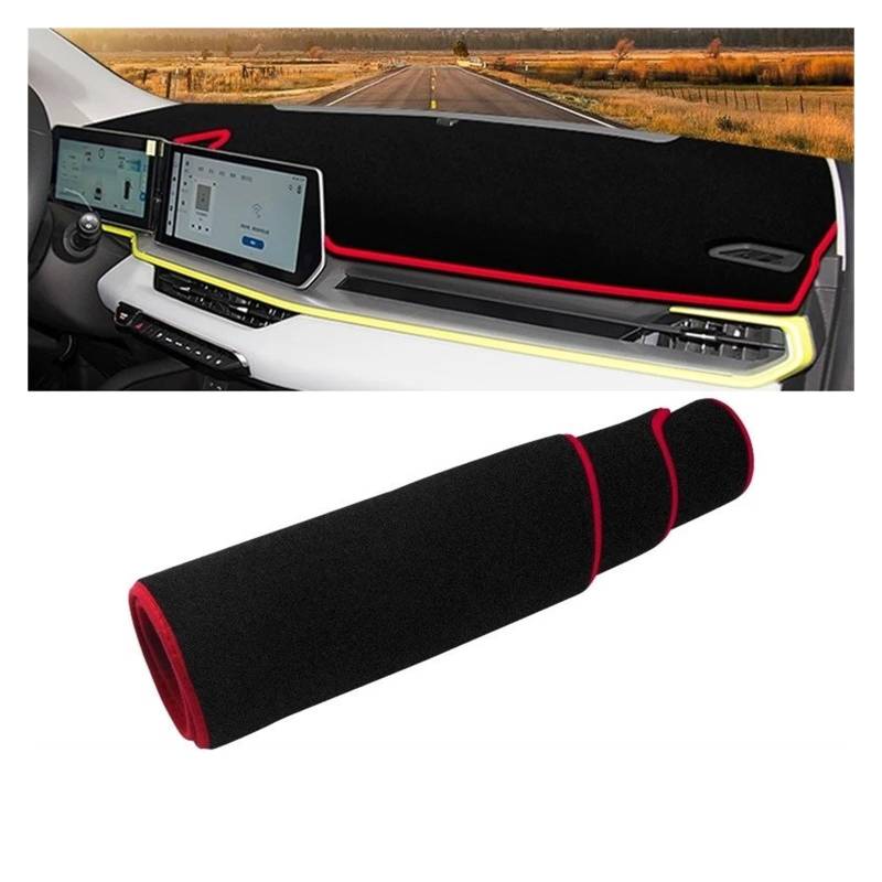 Armaturenbrett-Matte Für Geely Für Coolray Für Cool 2022 2023 2024 LHD Auto Dashboard Matte Sonnenschutz Instrument Schreibtisch Nicht-Slip Abdeckung Zubehör Armaturenbrett Abdeckung(A Red Side) von ONETREND