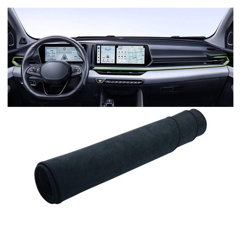 Armaturenbrett-Matte Für Geely Für Coolray Für Cool 2022 2023 2024 LHD Auto Dashboard Matte Sonnenschutz Instrument Schreibtisch Nicht-Slip Abdeckung Zubehör Armaturenbrett Abdeckung(B Black) von ONETREND